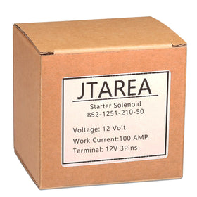 JTAREA starter solenoid packaging includes mounting hardware and clear installation steps