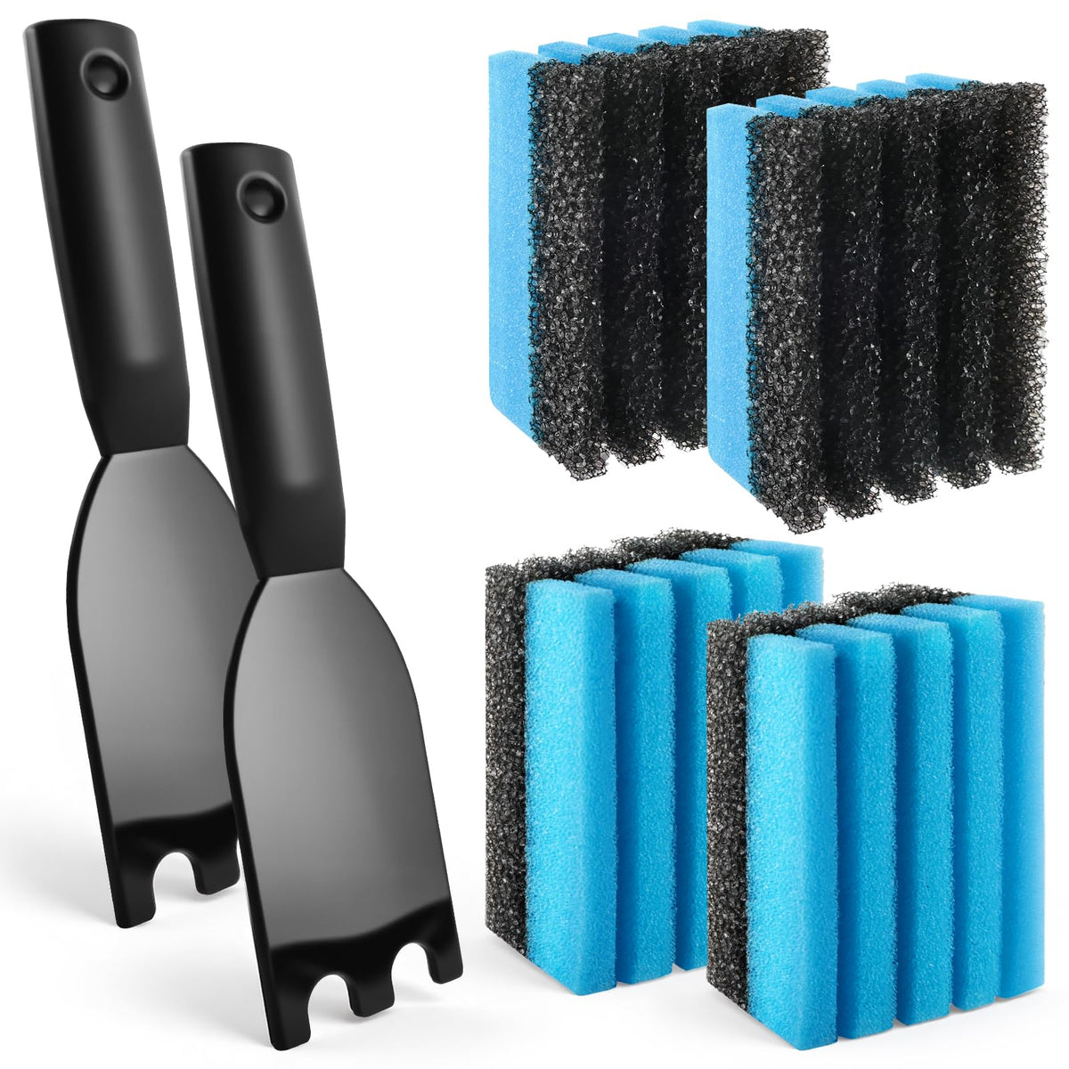 JTJEI 4-pack cleaning sponges designed for grooved grill plates, effective scrubbing and absorption.