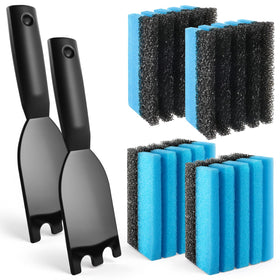 JTJEI 4-pack cleaning sponges designed for grooved grill plates, effective scrubbing and absorption.