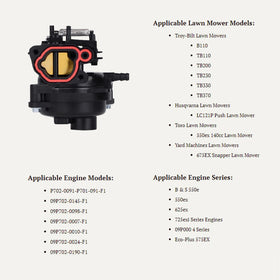 Jtron 799584 engine compatibility overview for select mowers.