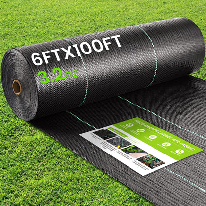 JTSIOV weed barrier fabric 6x100ft roll for weed suppression and permeability