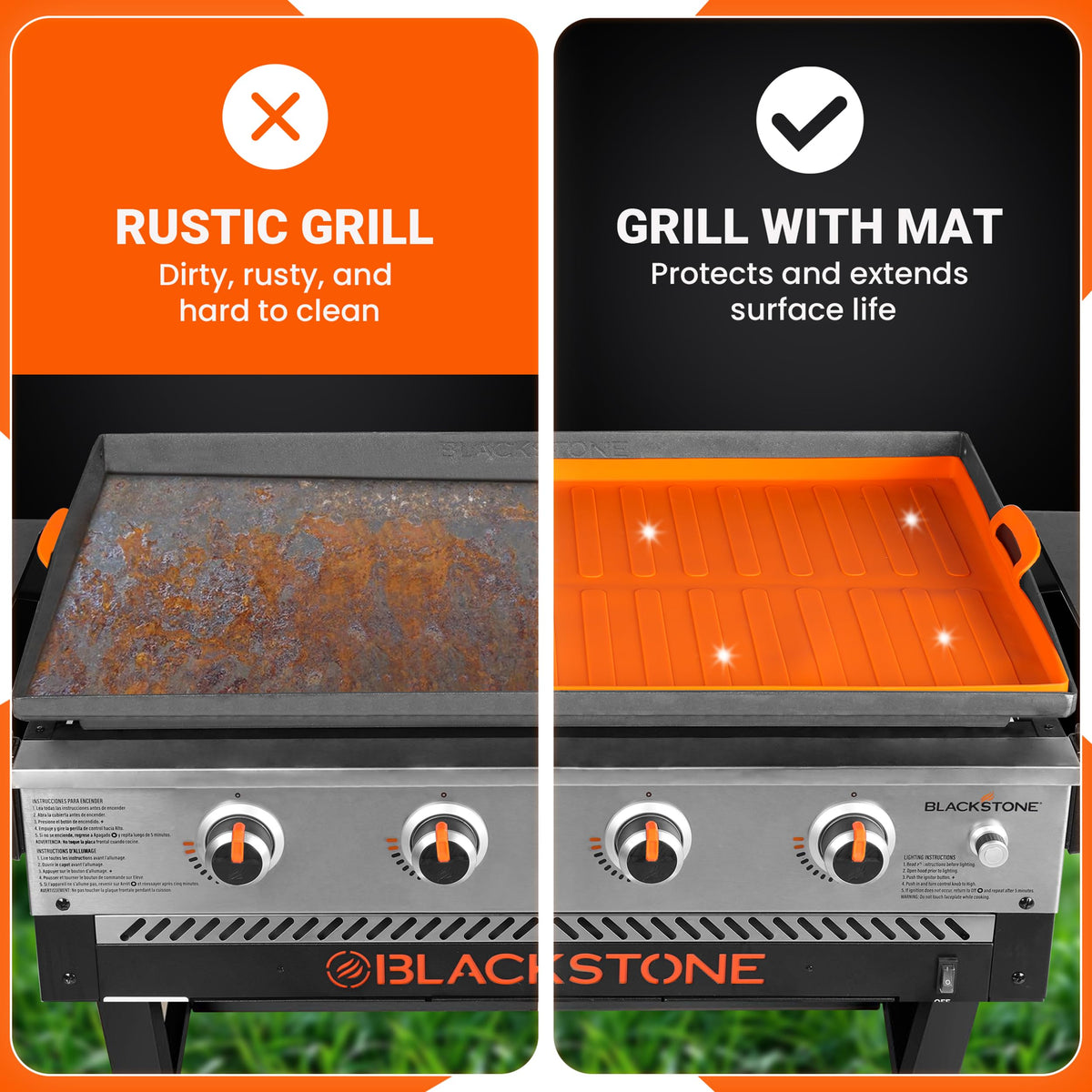 JUAF Blackstone 36-inch griddle protective mat protects surface between cooks