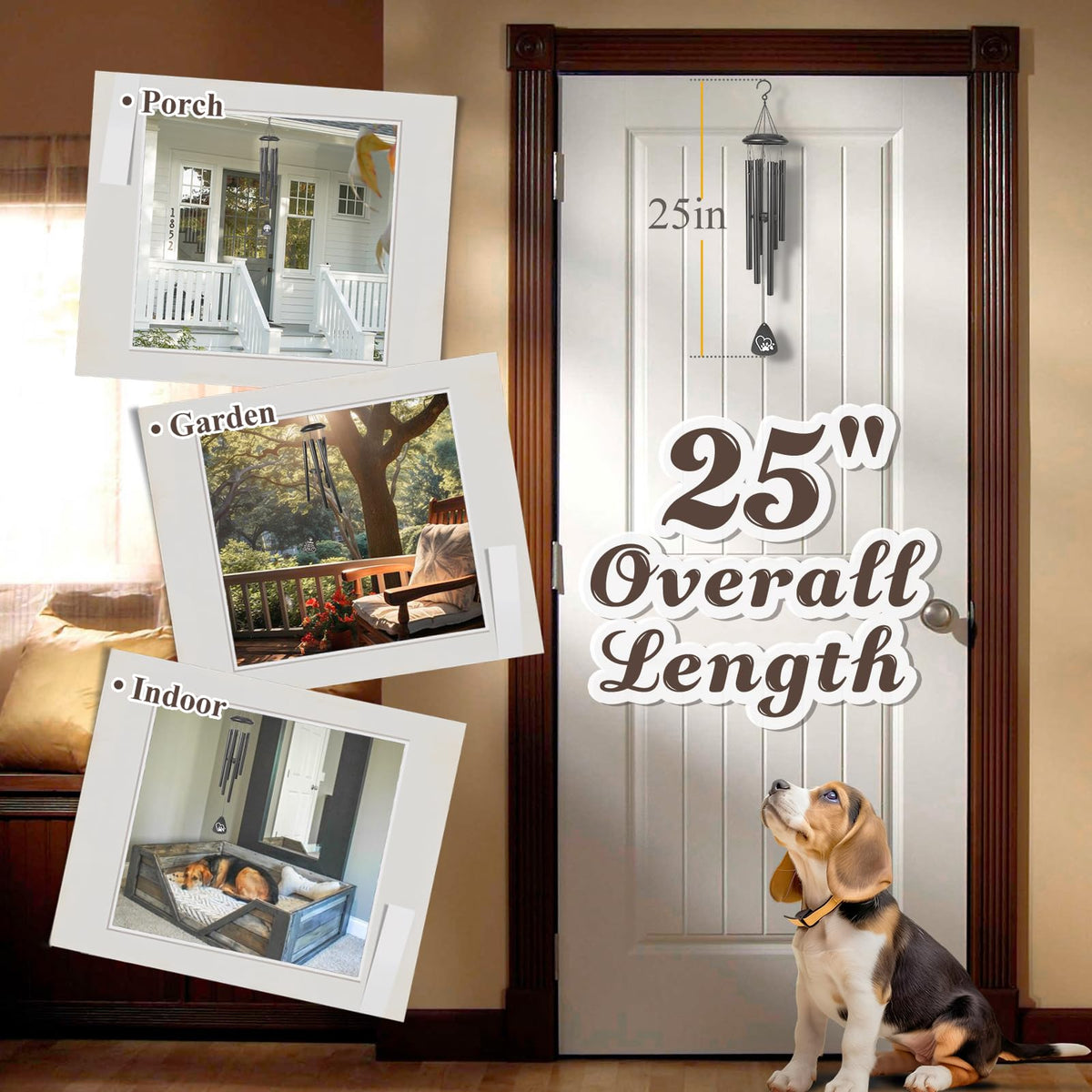 Jubilora wind chime packaging includes gift box and sympathy card