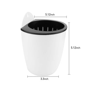 Jucoan 5-inch white plastic planter emphasizes compact indoor decor