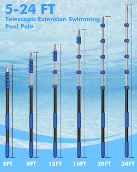 Juecity pool pole 1-1/4 port compatibility fits nets, skimmers, and brushes.