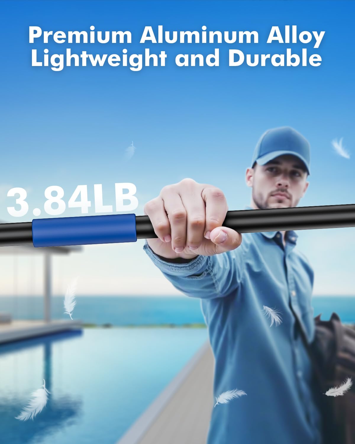 Juecity pool pole compact storage keeps your cleaning kit organized.