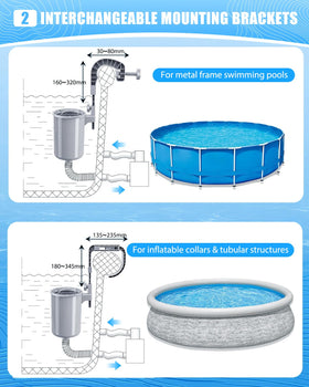 Juecity Pool Skimmer basket enables easy cleanup of collected debris.