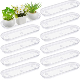 Juexica 10 pack plant trays in clear design for organized indoor pots and spills control
