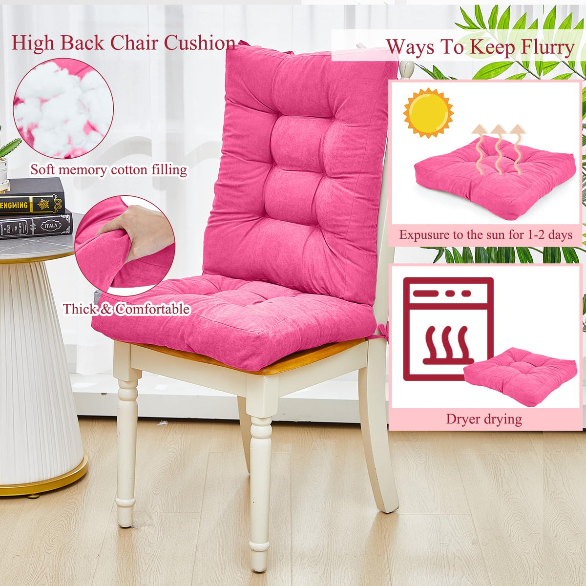 Juexica pink tufted cushion close-up highlights durable stitching and inviting texture.