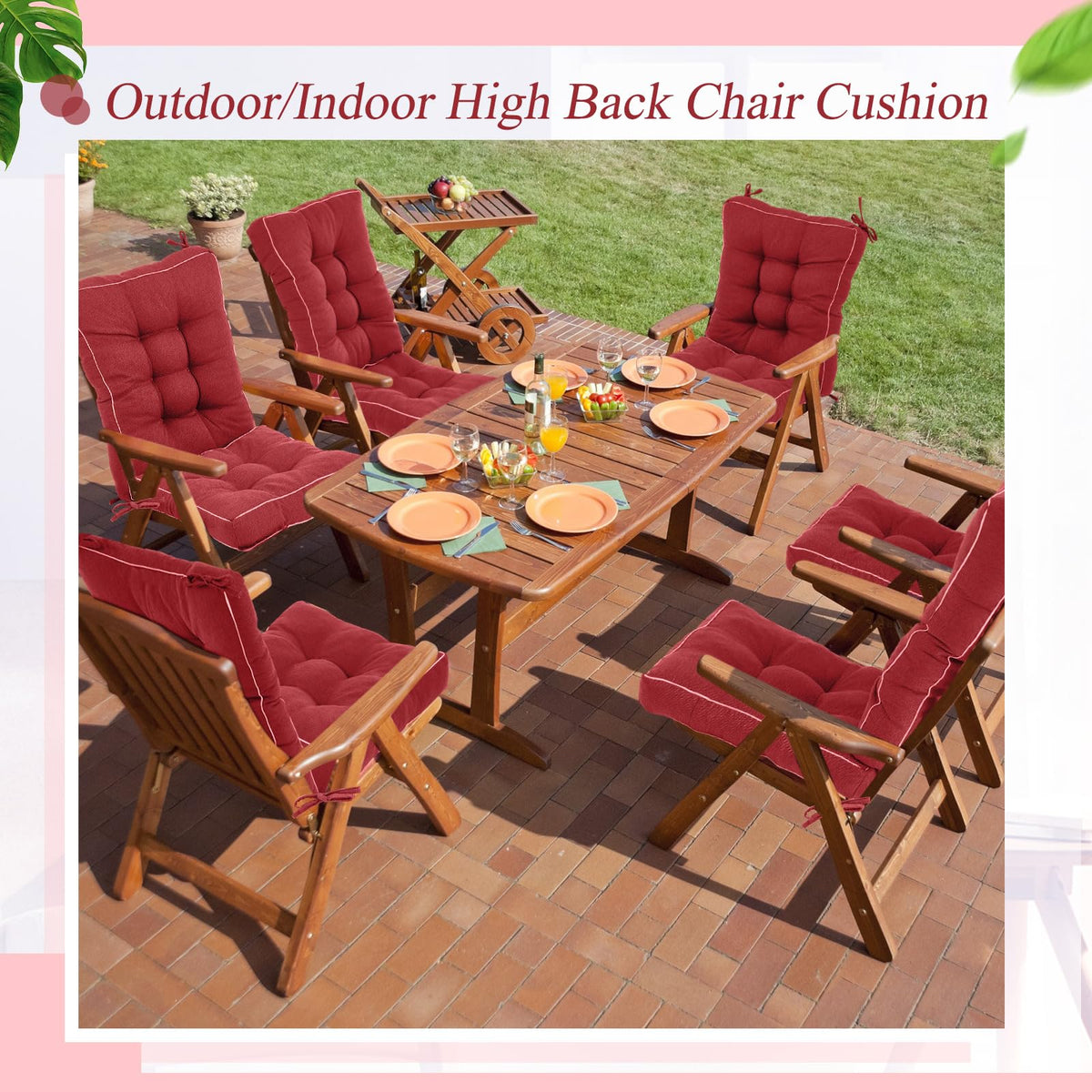Juexica cushions with ties attach securely to chairs