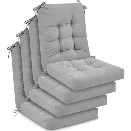 Juexica four-set gray seat cushions for outdoor chairs, ready to refresh patio seating.