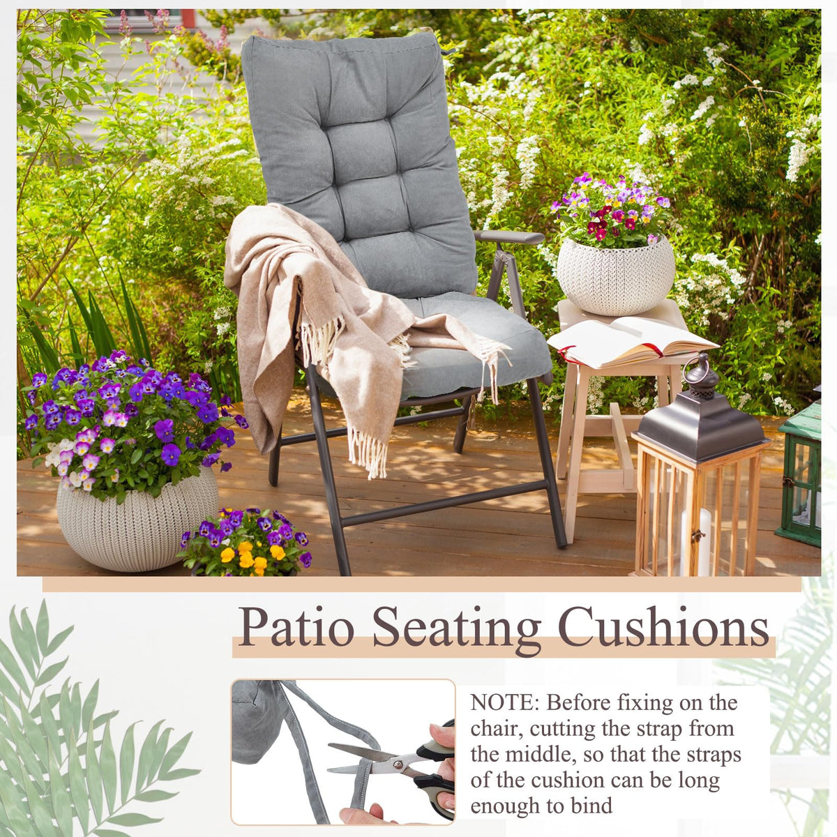 Juexica indoor-outdoor cushions suitable for patio, balcony, and office spaces.