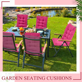 Juexica indoor-outdoor use photo shows versatile placement on lounge and dining chairs.