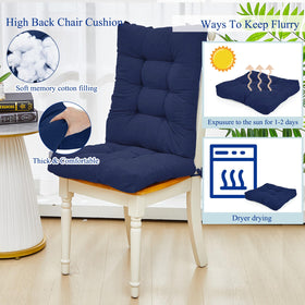 Juexica cushion with ties shown on chair for secure fit.