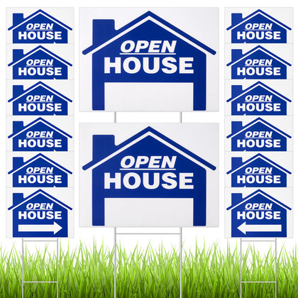 Juexica open house sign front view with double-sided visibility for buyers.