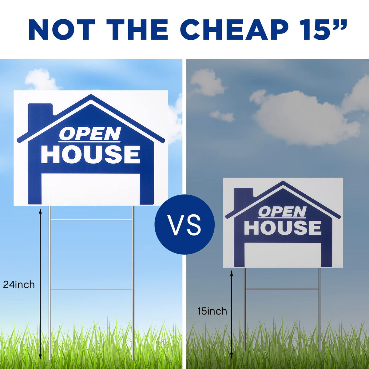 Juexica open house sign shown on a lawn for curb appeal.