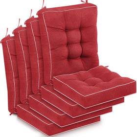 Juexica outdoor seat cushions provide soft support for four chairs