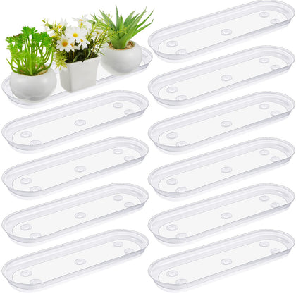 Juexica plant saucer 14x4.6 inch oval clear protects floors from watering spills