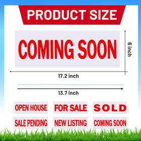 Juexica real estate rider sign back view with stake attached for sturdy display.