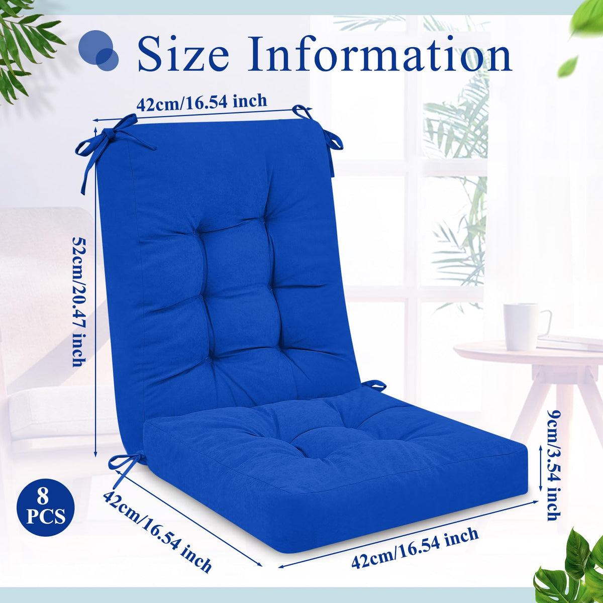Juexica seat cushion 16.54x16.54x3.54 in provides balanced support.
