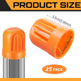 Juexica orange T Post Cap showing wire/tape slot for easy setup.