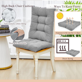 Juexica tufted gray patio cushions add plush comfort to lounge chairs.