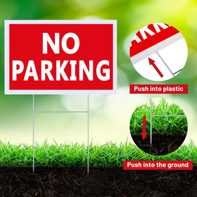 Juexica weatherproof plastic yard sign withstands rain and sun for long outdoor use.
