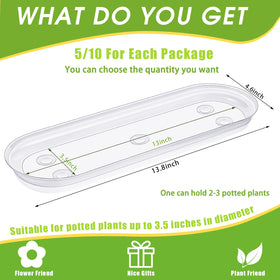 Juexica window-sill tray neatly holds indoor pots and catches drips
