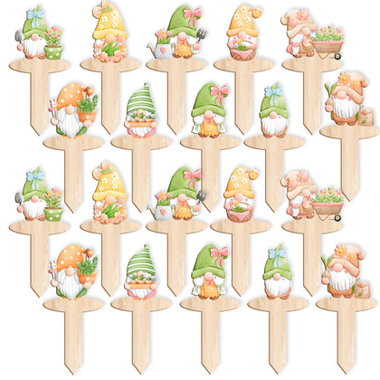 JuGeoZhi garden markers with gnome designs for flowers label beds clearly.