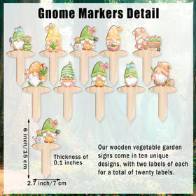 JuGeoZhi garden markers gnome designs for vegetables keep patches organized.
