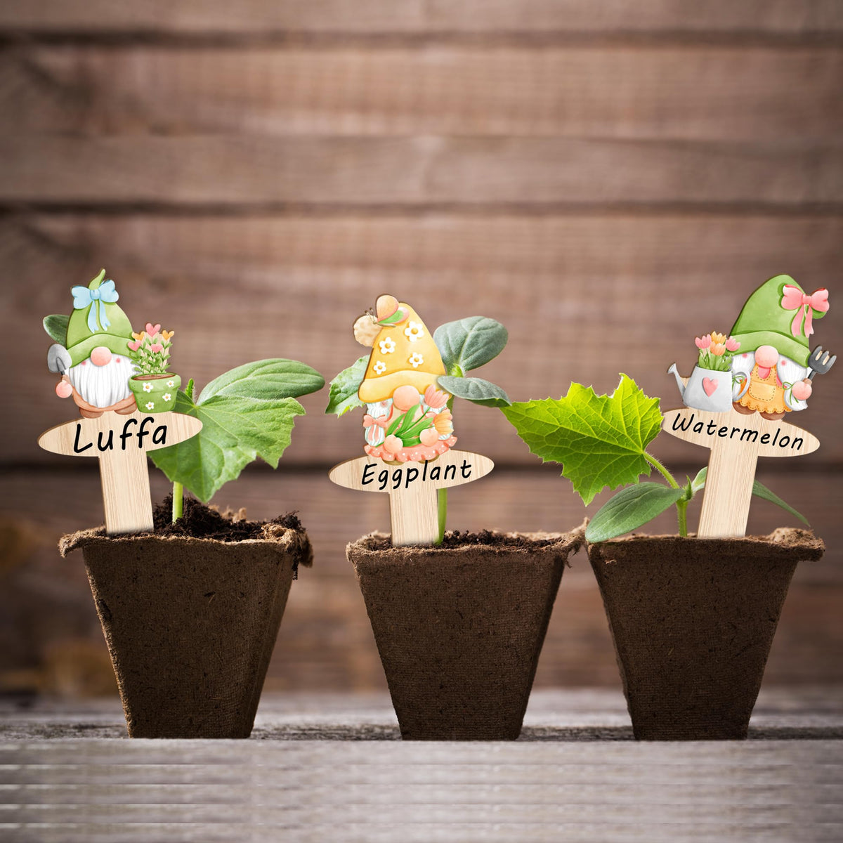 JuGeoZhi wooden plant labels 6-inch size sturdy for outdoor use.