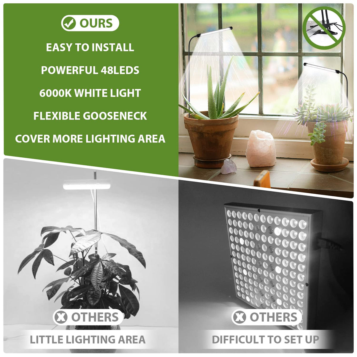 Juhefa Grow Light dimming control for plant stage flexibility
