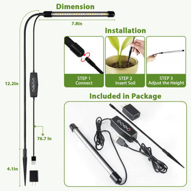 Juhefa Grow Light packaging box with quick setup instructions