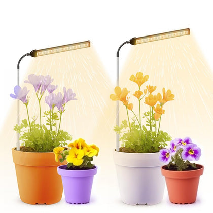 Juhefa LED grow light with 6000K white spectrum over seedlings