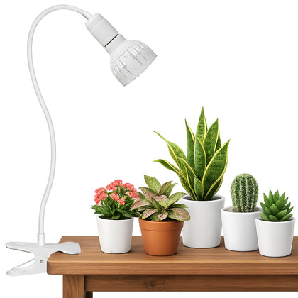 Juhefa LED grow light with clip-gooseneck for flexible indoor plant setup