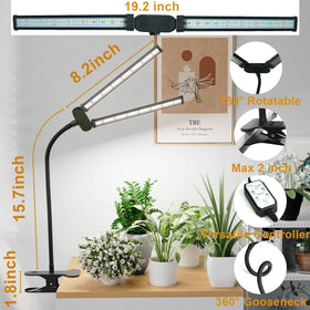 Juhefa LED Grow Light ideal for indoor plants setup on a desk.