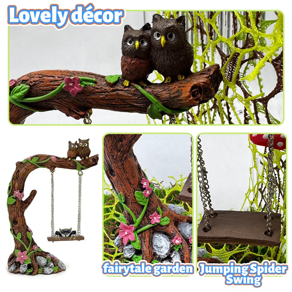 Julang miniature garden scene decor brightens habitats with durable, fade-resistant color