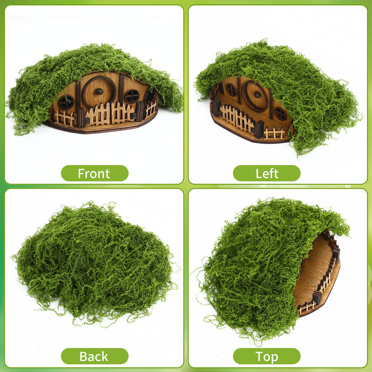 JULEASEL Mosswood Mini Treehouse fairy garden setup invites imaginative plant arrangements