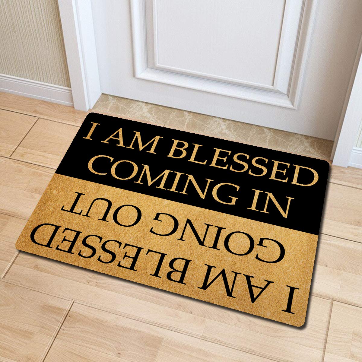Julia doormat showing anti-slip back for safer indoor entry.