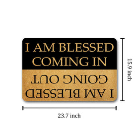 Julia doormat designed for indoor use with decorative quotes.