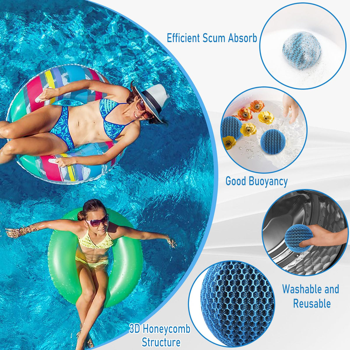 JULMELON floating oil absorbent sponge sits on the surface to soak oils