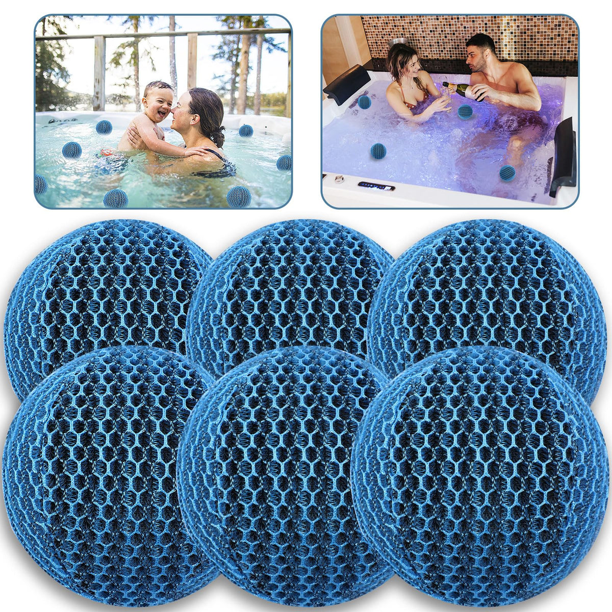 JULMELON hot tub scum absorber 4-pack floats to absorb oil and grease effectively