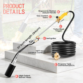 Julttum propane torch turbo trigger for boosted flame output