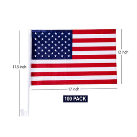 Julysgift patriotic flag with window clip for car shows and auto promotions.