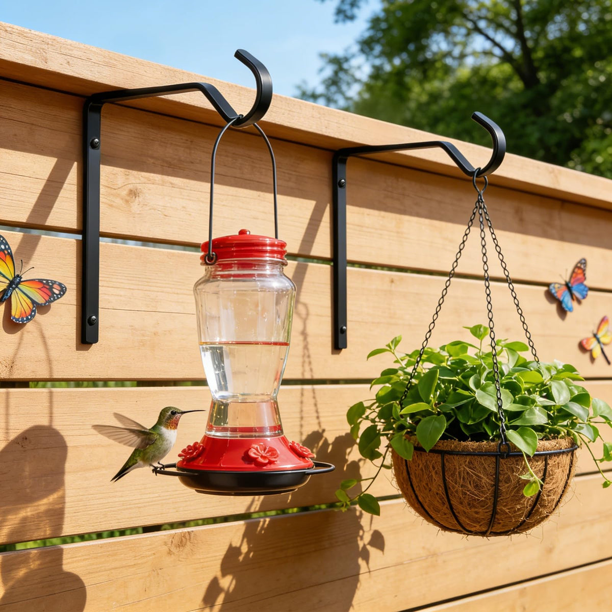 Julyxi bird feeder and wind chime hanger enables flexible garden hanging for birds and ambiance.