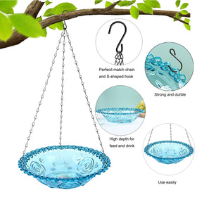 Julyxi bird water bowl close-up showing spacious drinking depth for bath-loving visitors
