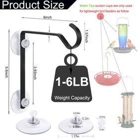 Julyxi dual-install hanger with suction and screws for versatile mounting on fences, walls, or windows.