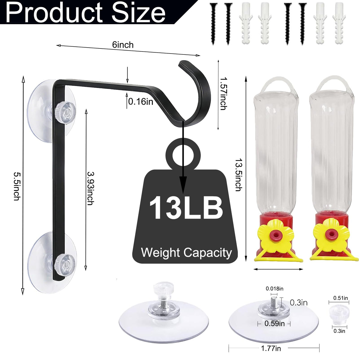 Julyxi feeder transparent body shows nectar level at a glance for timely refills.