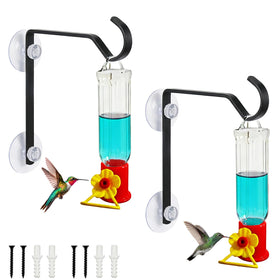 Julyxi window hummingbird feeder two-pack mounts on glass for easy viewing.