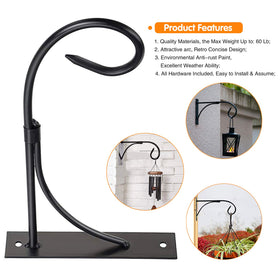 JUNBEI heavy-duty iron plant hanger provides strong support for outdoor pots.